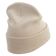 It's Ok Embroidered 12 Inch Long Knitted Beanie - Birch OSFM