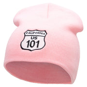 Route US 101 Sign Embroidered 8 Inch Short Beanie