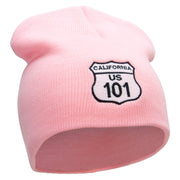 Route US 101 Sign Embroidered 8 Inch Short Beanie