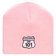 Route US 101 Sign Embroidered 8 Inch Short Beanie