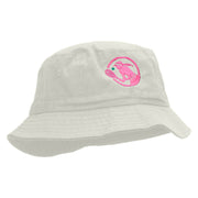 Tennis Girl Embroidered Pigment Dyed Bucket Hat - White OSFM