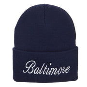 City of Baltimore Embroidered Long Beanie