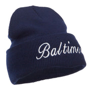 City of Baltimore Embroidered Long Beanie