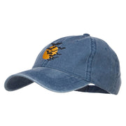 Bats and Moon Halloween Embroidered Washed Cap