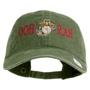 Ooh Rah Embroidered Washed Solid Pigment Dyed Cotton Twill Brass Buckle Cap - Olive OSFM