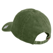 Ooh Rah Embroidered Washed Solid Pigment Dyed Cotton Twill Brass Buckle Cap - Olive OSFM