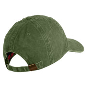 Ooh Rah Embroidered Washed Solid Pigment Dyed Cotton Twill Brass Buckle Cap - Olive OSFM