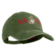 Ooh Rah Embroidered Washed Solid Pigment Dyed Cotton Twill Brass Buckle Cap - Olive OSFM