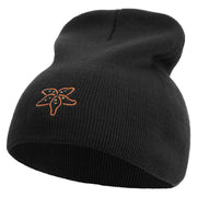 StarFish Logo Embroidered 8 Inch Short Beanie - Black OSFM