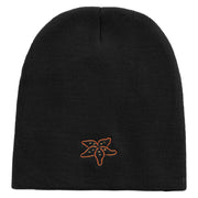 StarFish Logo Embroidered 8 Inch Short Beanie - Black OSFM