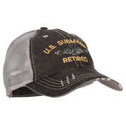 US Submarine Retired Embroidered Low Profile Cotton Mesh Cap