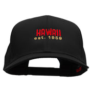 Hawaii Year Established Embroidered Solid Cotton Twill Pro Style Cap - Black OSFM