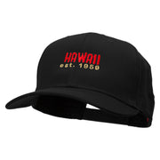 Hawaii Year Established Embroidered Solid Cotton Twill Pro Style Cap - Black OSFM