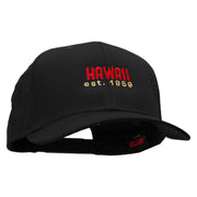 Hawaii Year Established Embroidered Solid Cotton Twill Pro Style Cap - Black OSFM