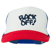 Back Off Embroidered Foam Mesh Cap