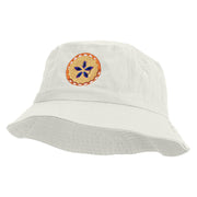 Thanksgiving Pie Embroidered Pigment Dyed Bucket Hat - White OSFM