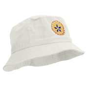 Thanksgiving Pie Embroidered Pigment Dyed Bucket Hat - White OSFM