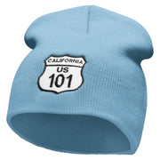 Route US 101 Sign Embroidered 8 Inch Short Beanie