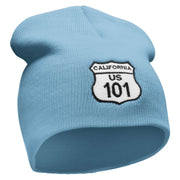 Route US 101 Sign Embroidered 8 Inch Short Beanie