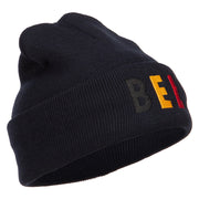 Belgium BEL Flag Embroidered Long Beanie