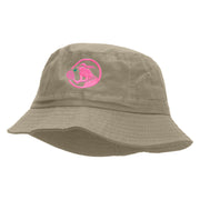 Tennis Girl Embroidered Pigment Dyed Bucket Hat - Natural OSFM