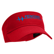 Fencing Sport Embroidered Cotton Twill Sun Visor