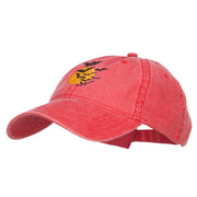 Bats and Moon Halloween Embroidered Washed Cap