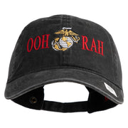 Ooh Rah Embroidered Washed Solid Pigment Dyed Cotton Twill Brass Buckle Cap - Black OSFM