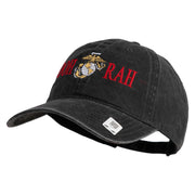 Ooh Rah Embroidered Washed Solid Pigment Dyed Cotton Twill Brass Buckle Cap - Black OSFM
