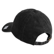 Ooh Rah Embroidered Washed Solid Pigment Dyed Cotton Twill Brass Buckle Cap - Black OSFM