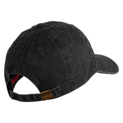 Ooh Rah Embroidered Washed Solid Pigment Dyed Cotton Twill Brass Buckle Cap - Black OSFM