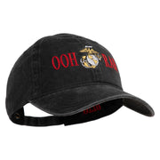 Ooh Rah Embroidered Washed Solid Pigment Dyed Cotton Twill Brass Buckle Cap - Black OSFM