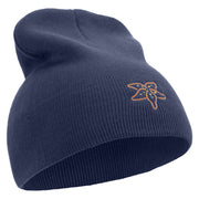 StarFish Logo Embroidered 8 Inch Short Beanie - Navy OSFM