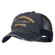 US Submarine Retired Embroidered Low Profile Cotton Mesh Cap