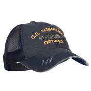 US Submarine Retired Embroidered Low Profile Cotton Mesh Cap