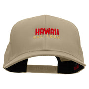 Hawaii Year Established Embroidered Solid Cotton Twill Pro Style Cap - Khaki OSFM