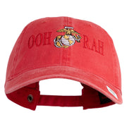 Ooh Rah Embroidered Washed Solid Pigment Dyed Cotton Twill Brass Buckle Cap - Red OSFM