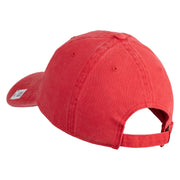 Ooh Rah Embroidered Washed Solid Pigment Dyed Cotton Twill Brass Buckle Cap - Red OSFM