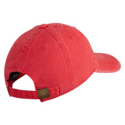 Ooh Rah Embroidered Washed Solid Pigment Dyed Cotton Twill Brass Buckle Cap - Red OSFM