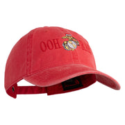 Ooh Rah Embroidered Washed Solid Pigment Dyed Cotton Twill Brass Buckle Cap - Red OSFM