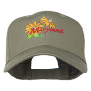 Maryland Black-Eyed Susan Flower Embroidered Cap