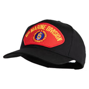 6th Marine Division Patched Solid Cotton Twill Pro Style Cap - Black OSFM
