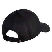 Small Blue Glitter Peace Sign Iron On Patched Deluxe Performance Mesh Cap - Black OSFM