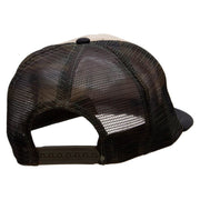 Magic Mushroom Patched Flat Bill Foam Camo Mesh Trucker Cap