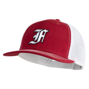 Old English White F Patched Cotton Deluxe Trucker Ball Cap - Cardinal White OSFM