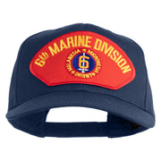 6th Marine Division Patched Solid Cotton Twill Pro Style Cap - Navy OSFM