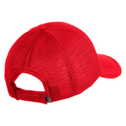 Small Blue Glitter Peace Sign Iron On Patched Deluxe Performance Mesh Cap - Red OSFM