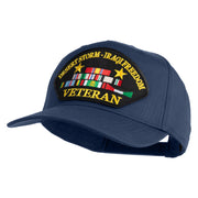 Desert Storm Iraqi Freedom Veteran Patched Solid Cotton Twill 5 Panel Prostyle Snap Cap - Navy OSFM