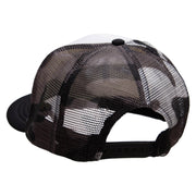 Magic Mushroom Patched Flat Bill Foam Camo Mesh Trucker Cap