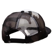 Magic Mushroom Patched Flat Bill Foam Camo Mesh Trucker Cap